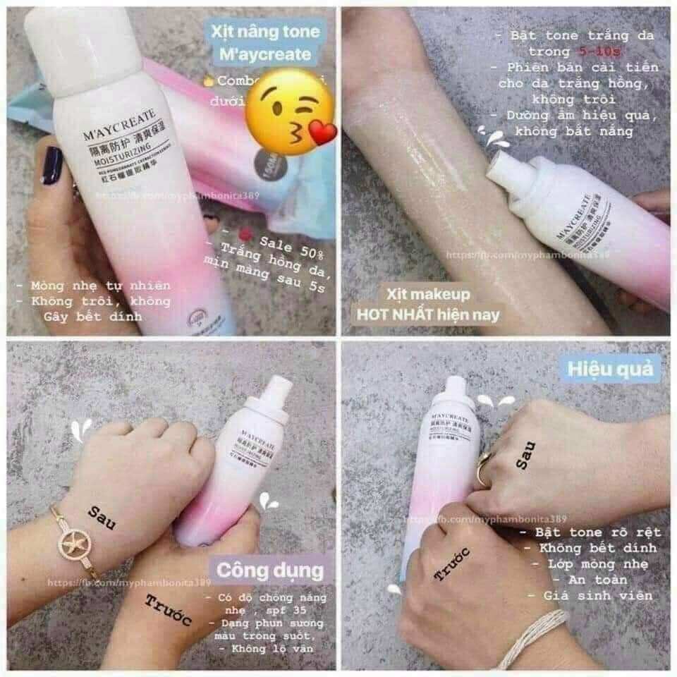 XỊT CHỐNG NẮNG MAYCREATE