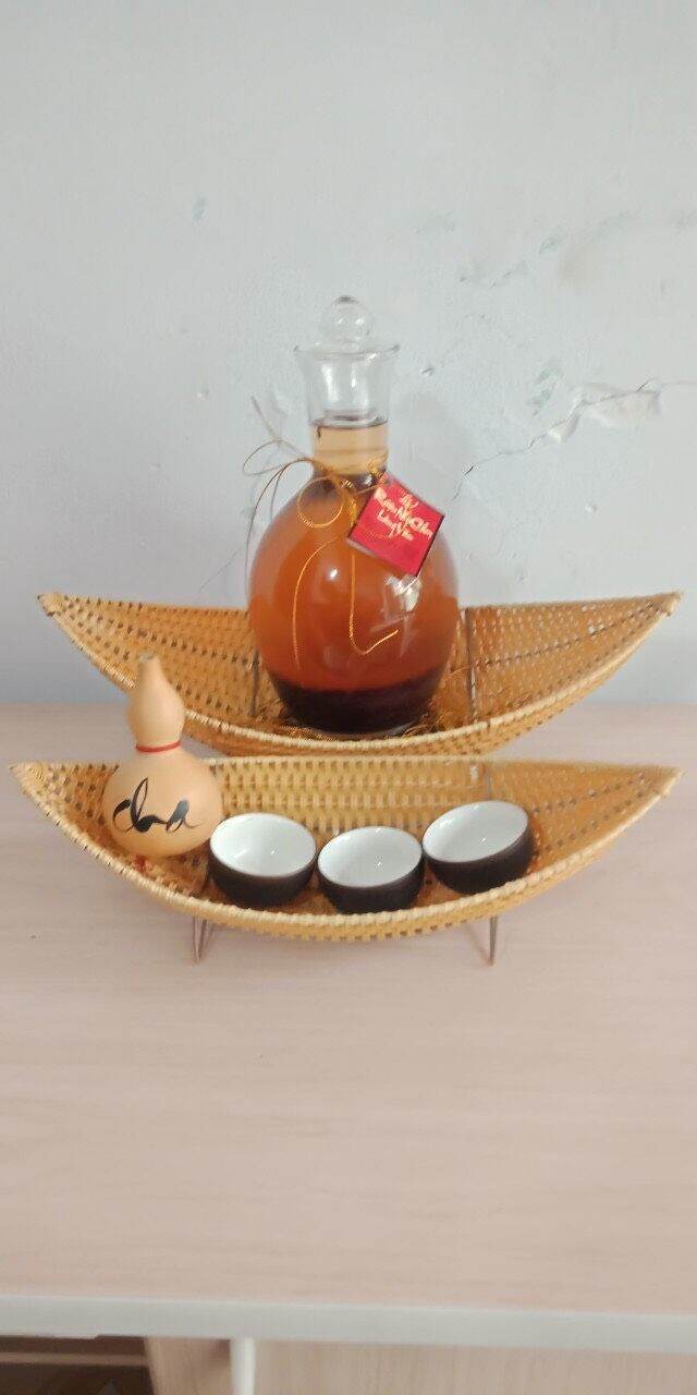 Khay nhựa giả mây dạng thuyền