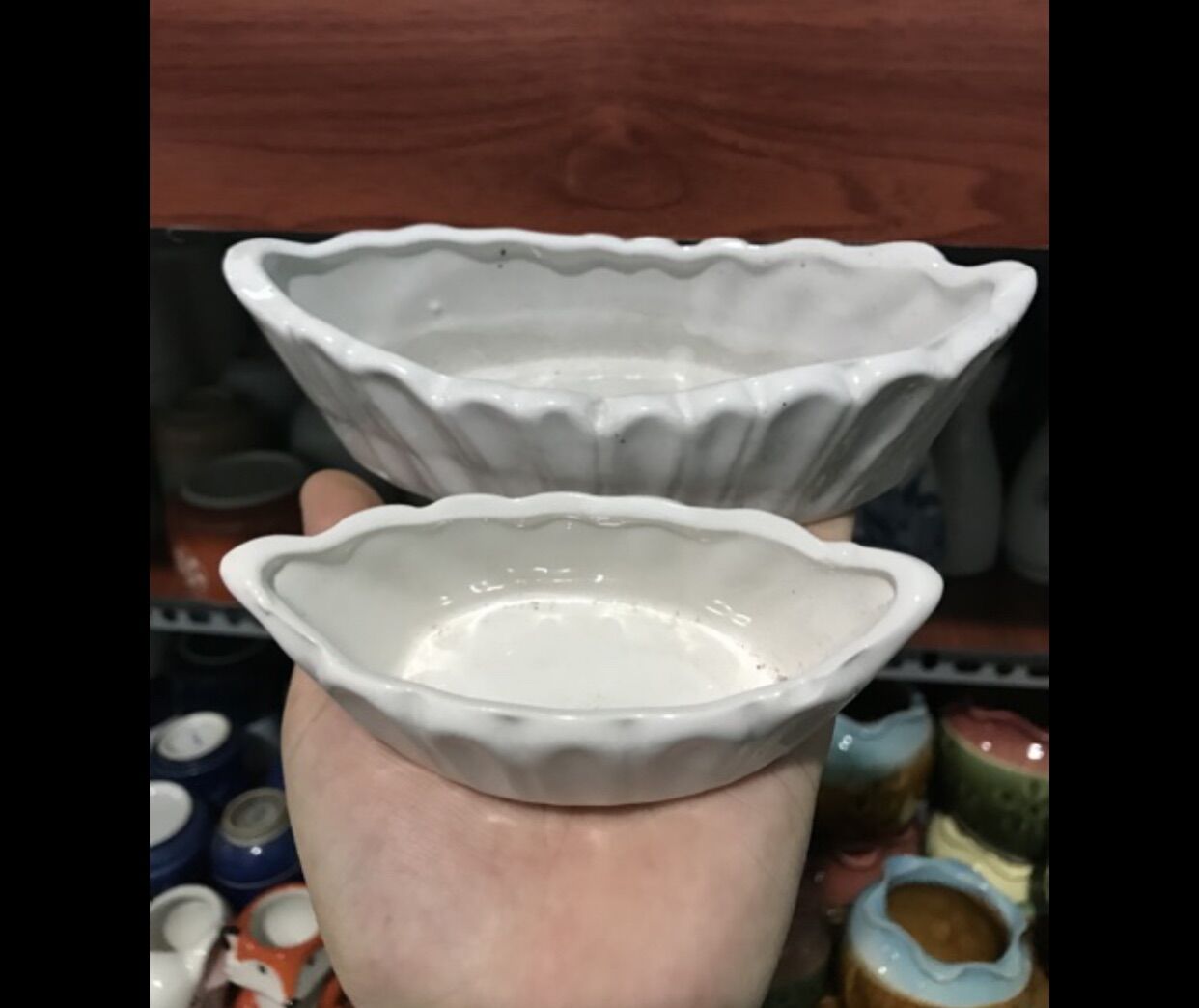 Chậu sứ mini làm handmade dáng thuyền