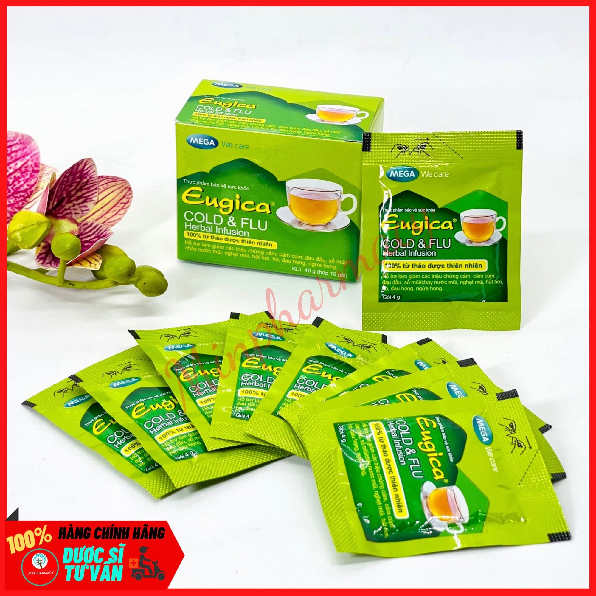 Trà thảo dược Eugica Cold & Flu (10 gói/hộp) - Minpharmacy