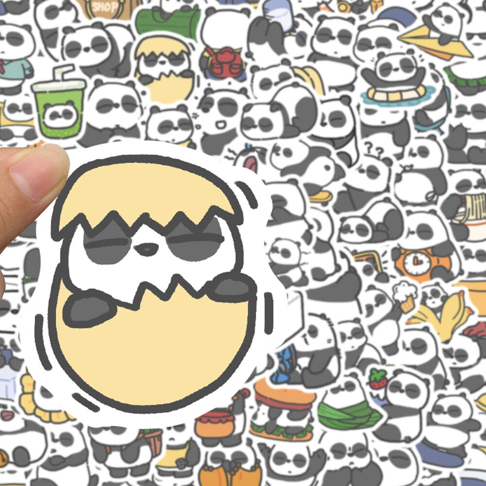 Set 90 miếng sticker hình dán chống nước gấu trúc panda