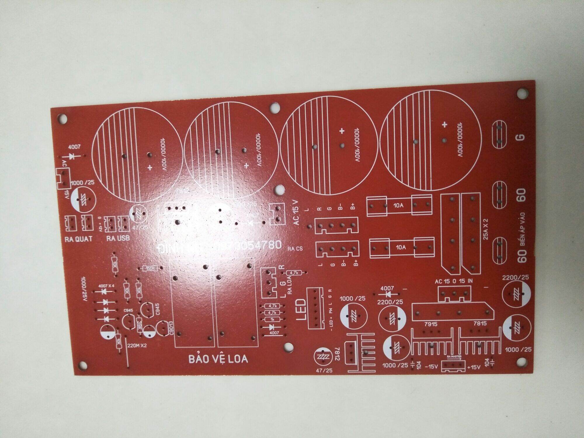 pcb nguồn 4 tụ bo sợi