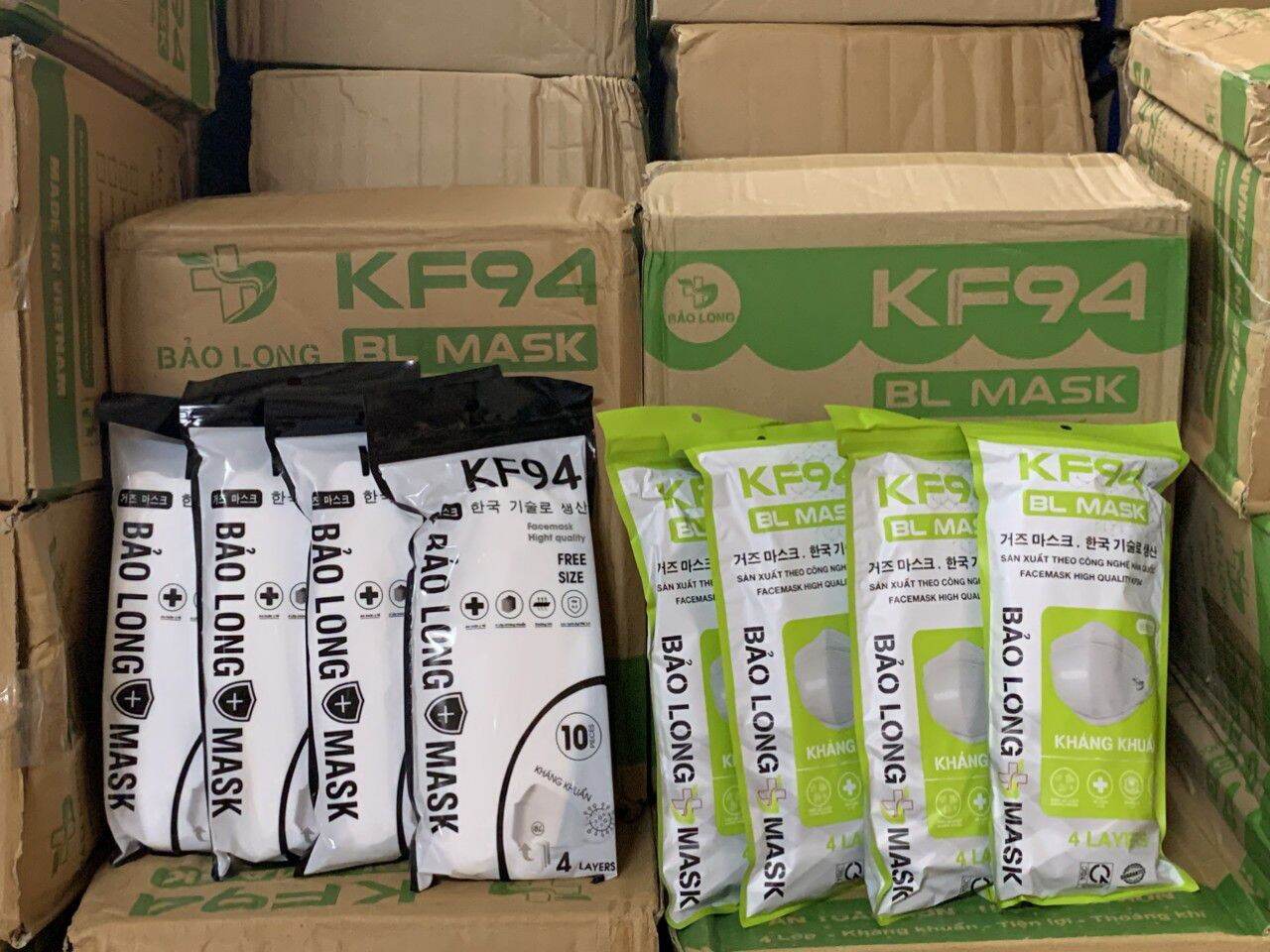 Khẩu trang 4D KF94 Bảo Long (thùng 300 cái)