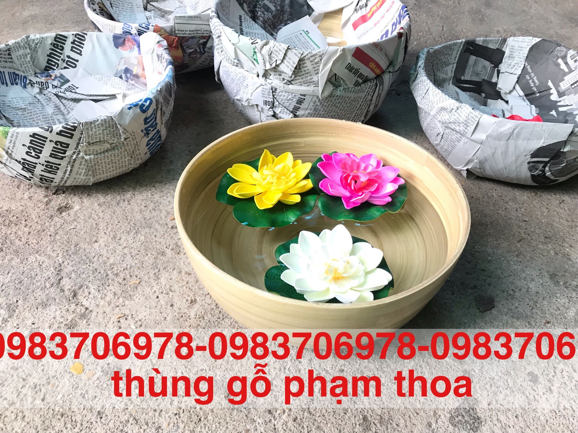 Chậu cốt tre ngâm chân tay kết hợp làm Nail sezi 25cm-30cm