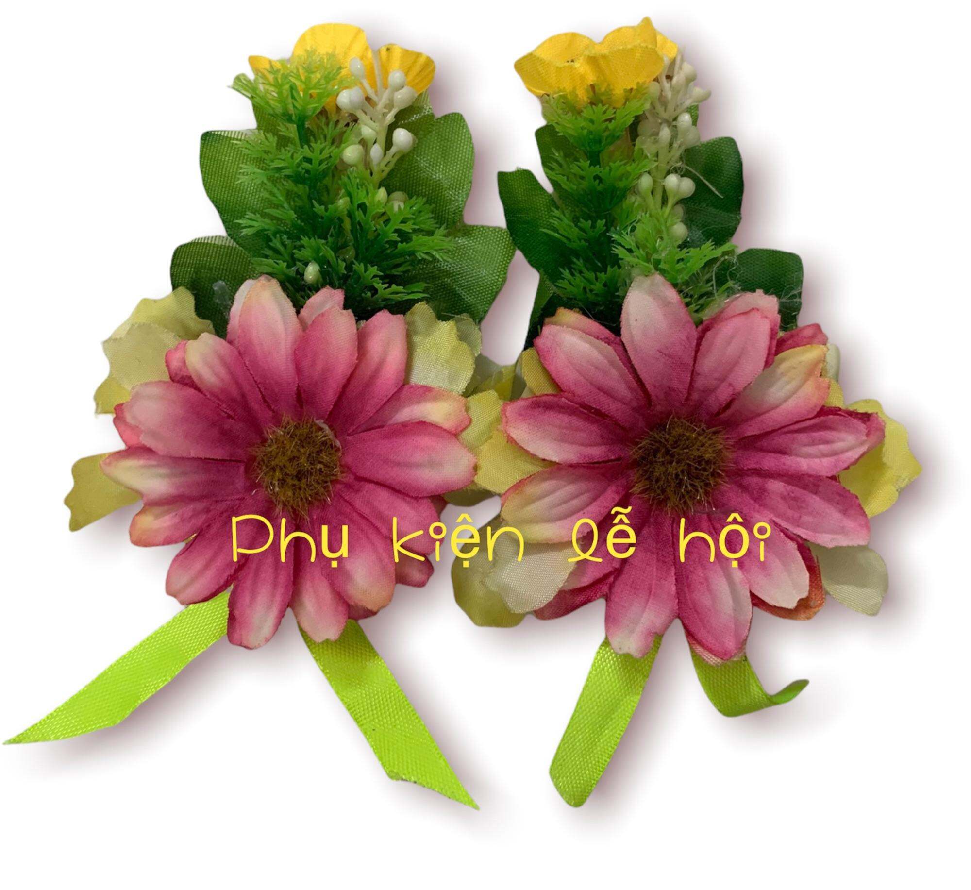 FREESHIP hoa cài khăn xếp hoa lụa hầu đồng đủ màu hàng siêu đẹp