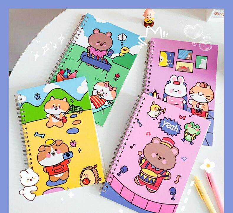 Sổ Còng A5 In Hình Sticker Dễ Thương 56 Trang