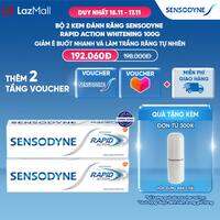 Bộ 2 Kem đánh răng SENSODYNE Rapid Action Whitening 100g giúp giảm ê buốt nhanh và làm trắng răng tự nhiên