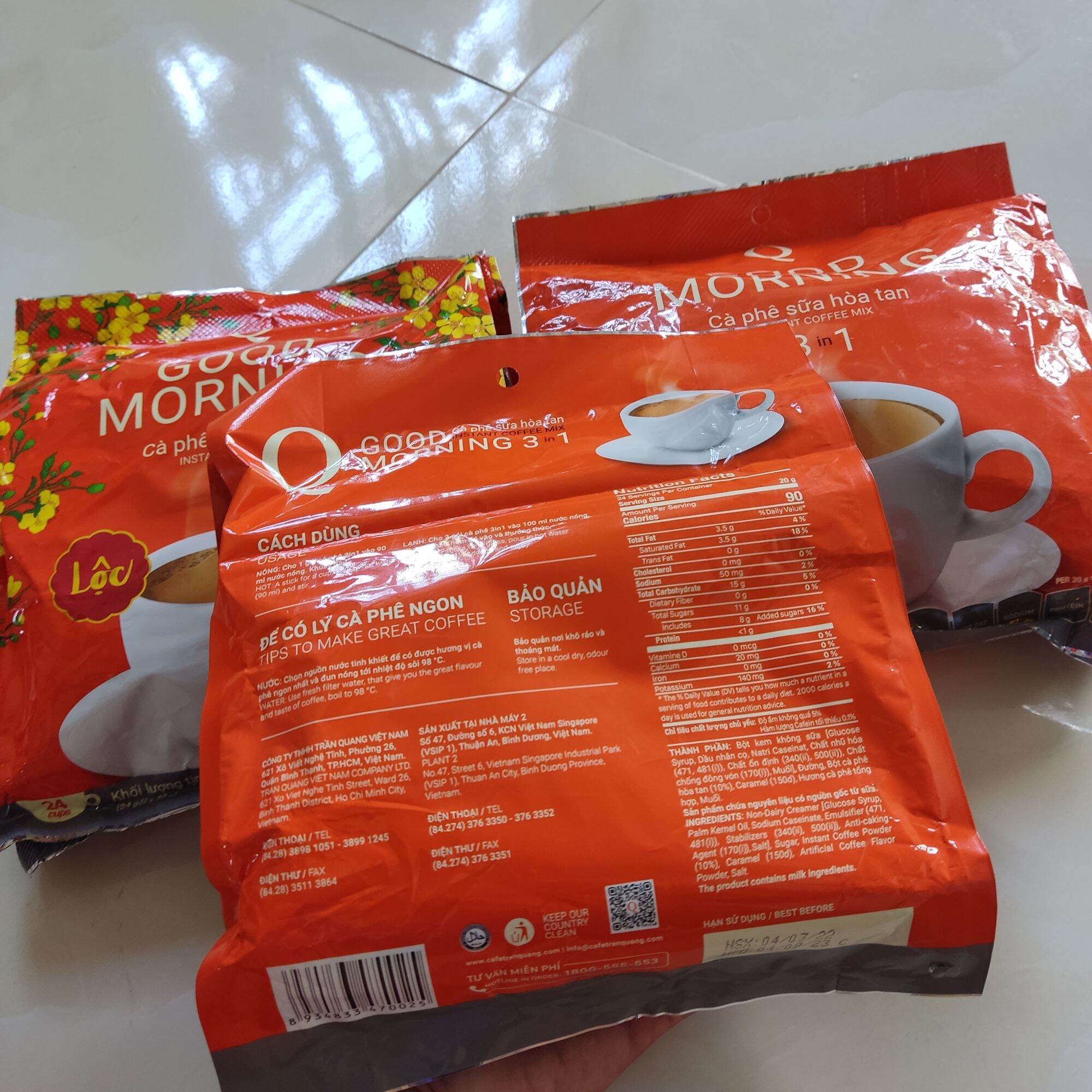 combo 5 Bịch Cà Phê Trần Quang Good Morning 480g ( 24 x 20g)