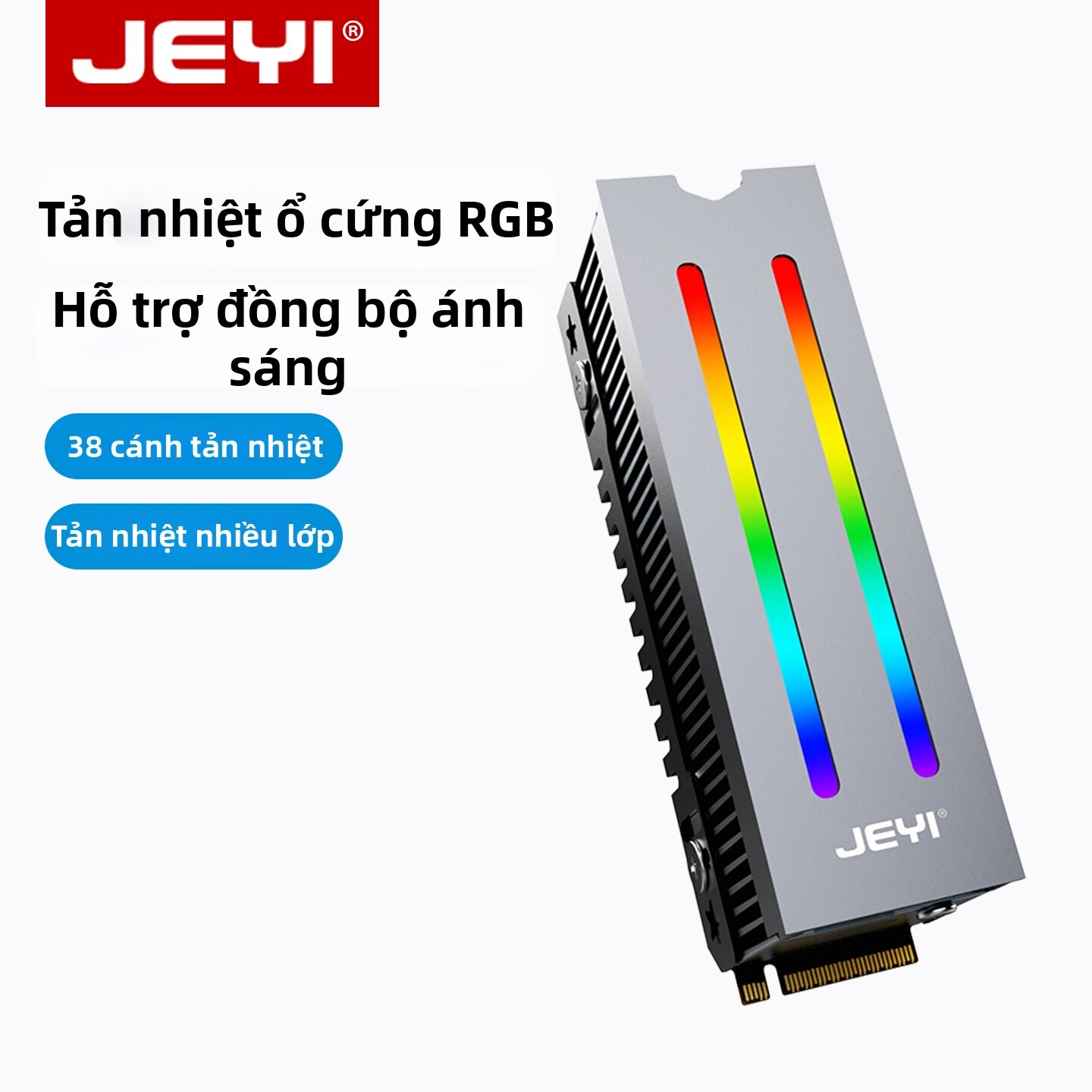 JEYI | Heat Dissipation Cooler for M.2 SSD with RGB Sync Light 2280 Giá 163,000 Đồng*Miễn phí vận chuyển