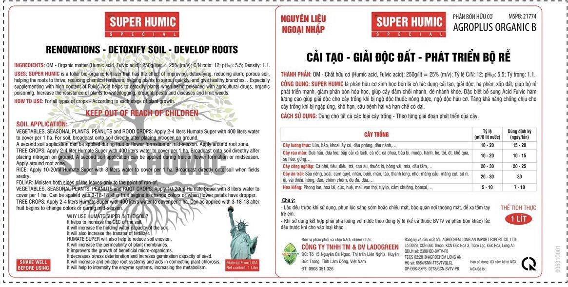 Humic Siêu Kích rễ chai 1 lít