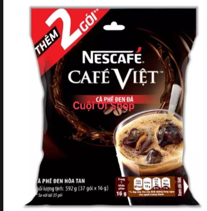 Nescafe Việt/ Cà Phê Hoà Tan Nescafe Việt ( 10 gói lẻ/Túi 37 gói)/ Cà Phê Đen Đá Hoà Tan