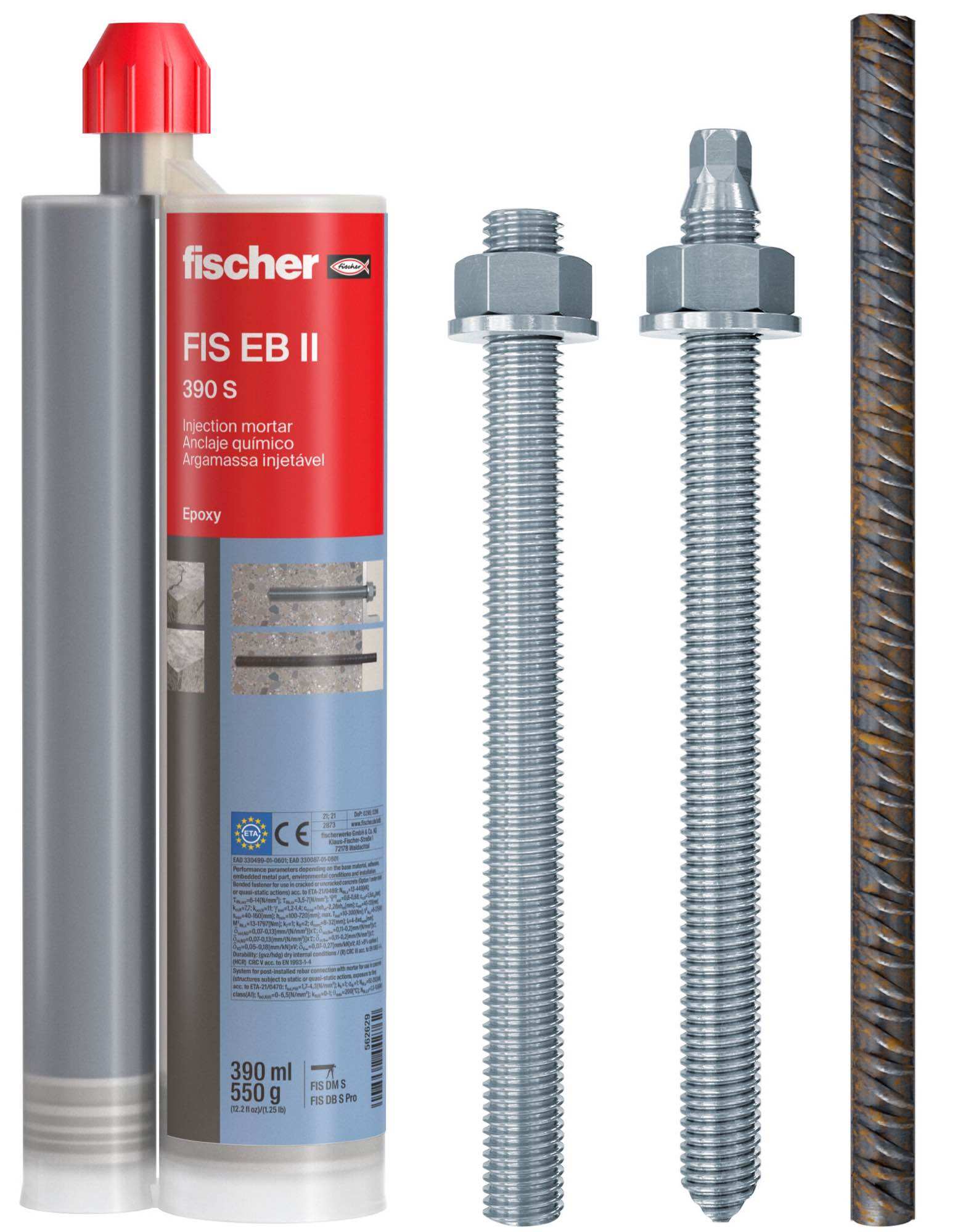 Keo cấy thép fischer eb ii 390s có sẵn vòi bơm