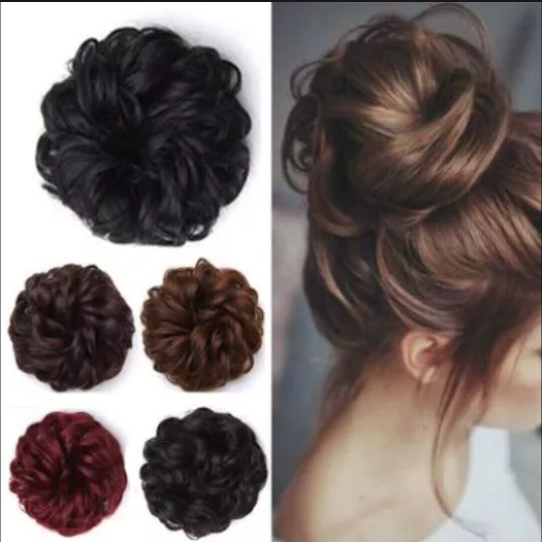 Búi tóc giả xoăn búi rối dạng cột trẻ trung thời trang