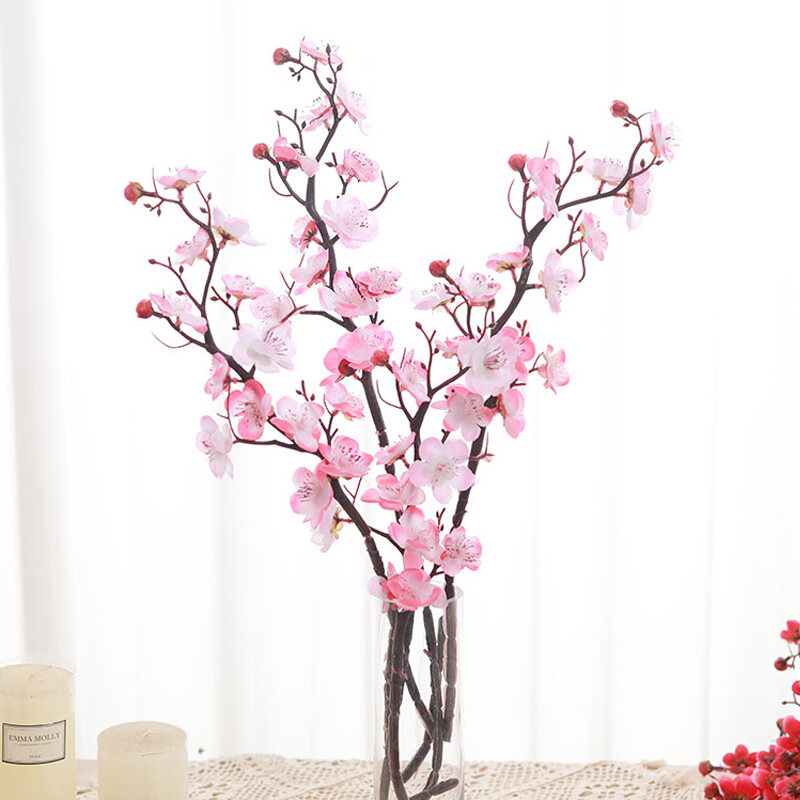 Dài 60Cm Nhân Tạo Hoa Mận Lụa Hoa DIY Trang Trí Nhà Cửa Cho Cảnh Đám Cưới Xuân Đông Vườn Chậu Cây