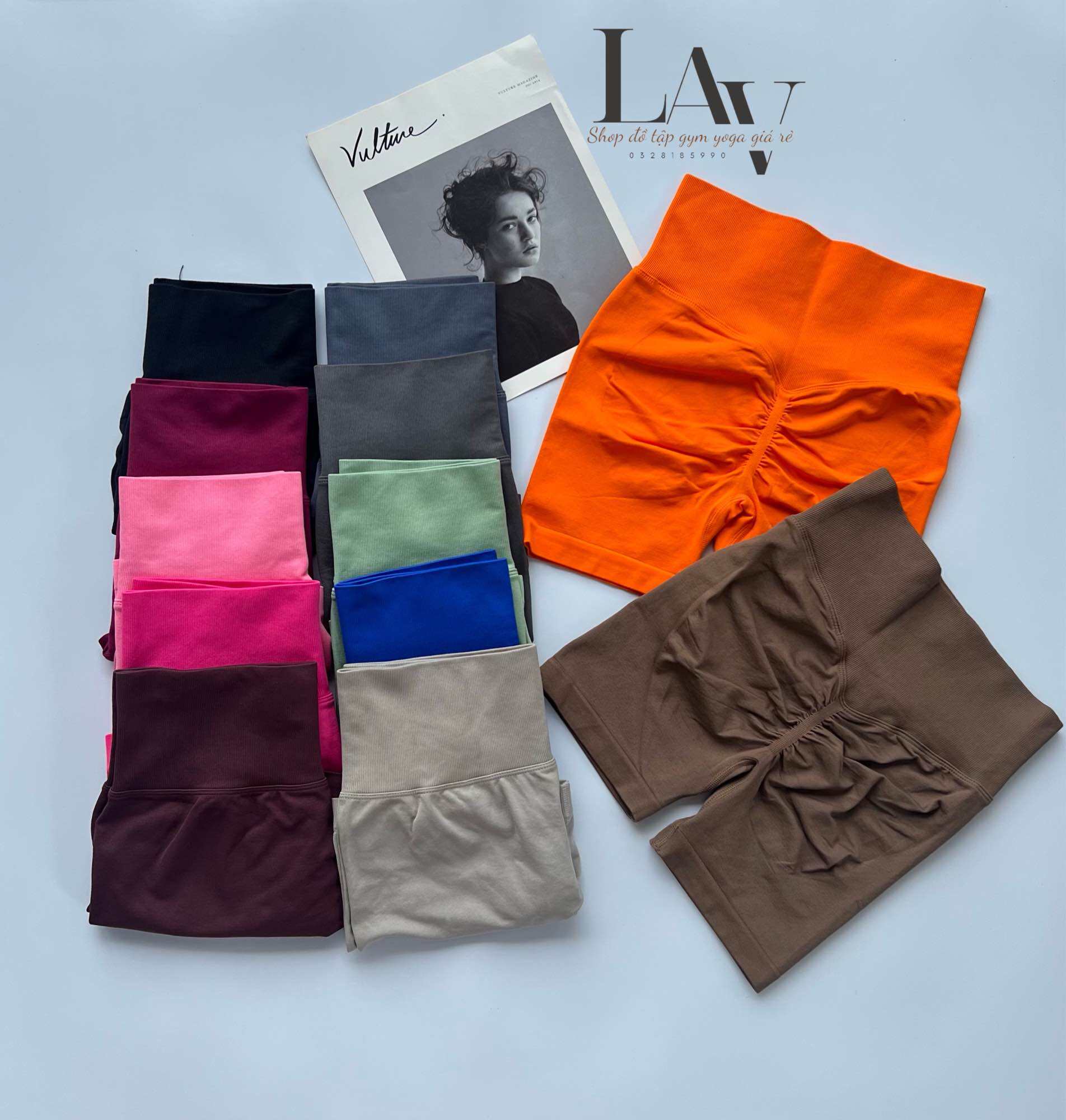 Quần legging đùi tập gym yoga MITAO nâng mông cạp cao gen bụng co dãn 4 chiều LAV store