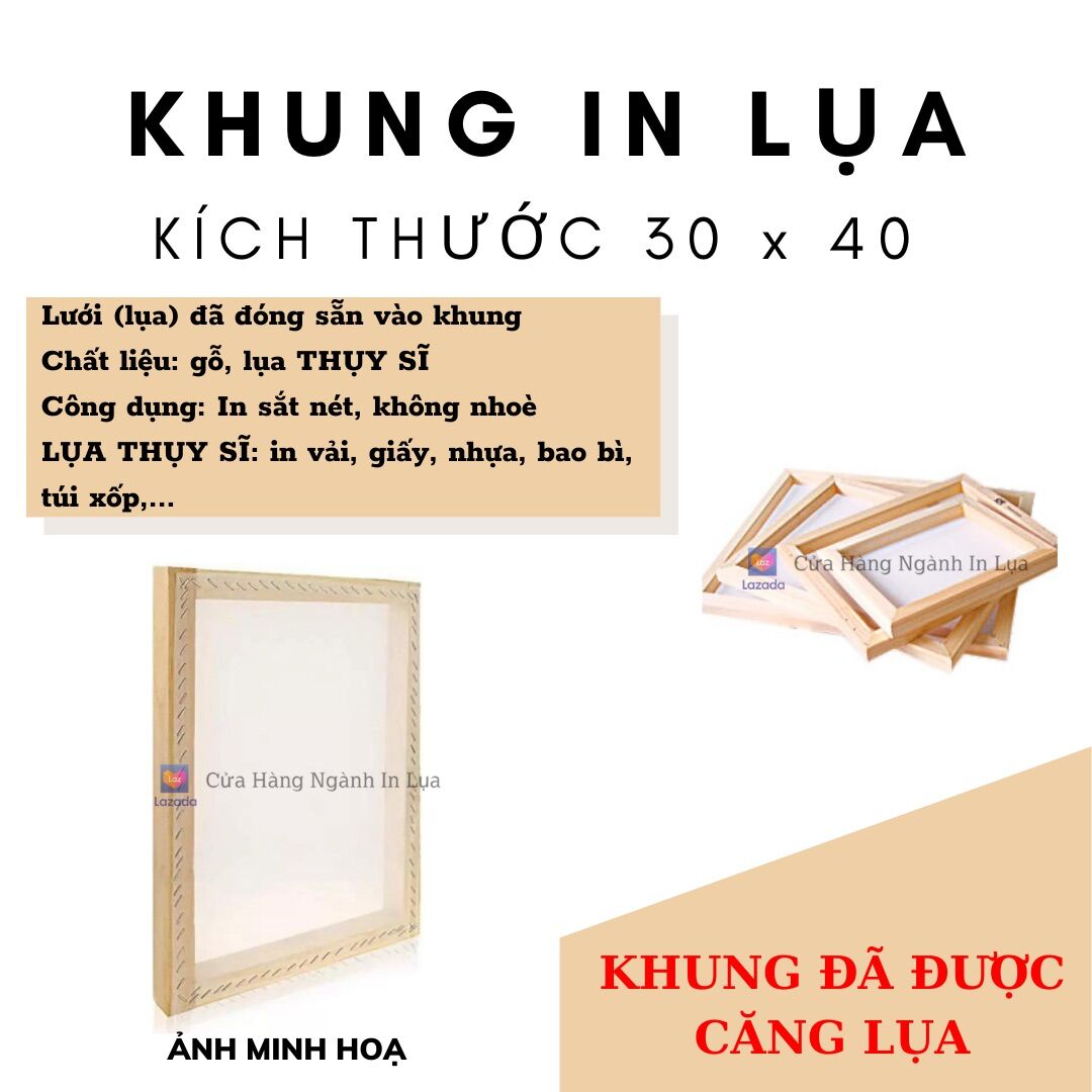 Khung in lụa 30x40cm - sản phẩm đã có căng lụa