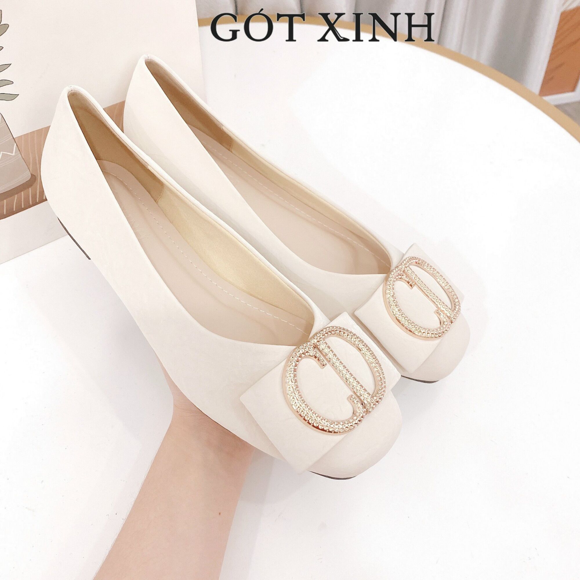 Giày búp bê GÓT XINH B4 da mờ đế bệt