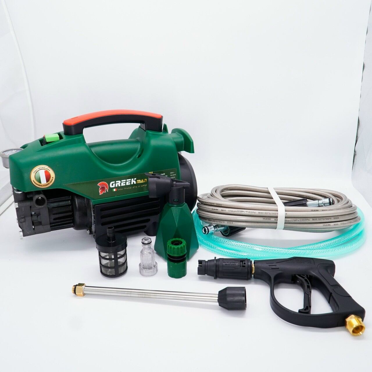 Máy rửa xe cao cấp chính hãng greek man công suất 2200w dây đồng 100%