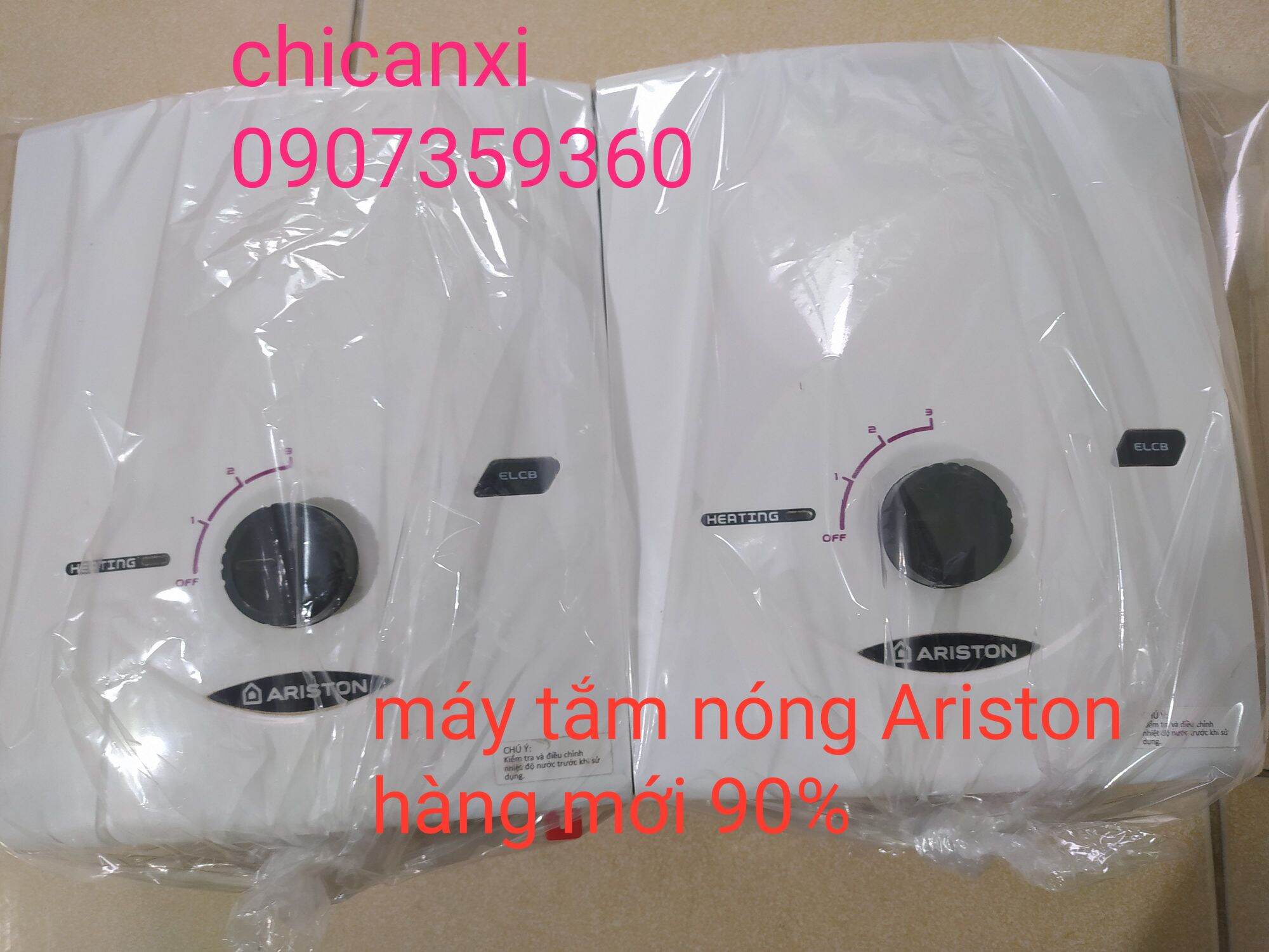 Giá bán Thanh lý máy tắm nóng Ariston không bơm hàng mới 90% ( tặng kèm vòi sen tăng áp )