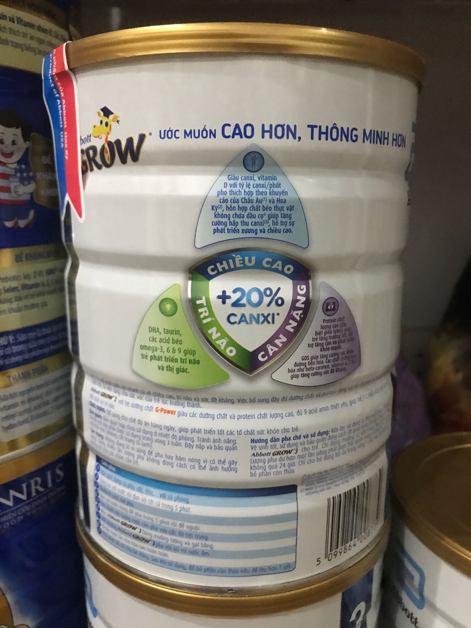 Sữa Grow 3 abbott 900g hsd 5/2025