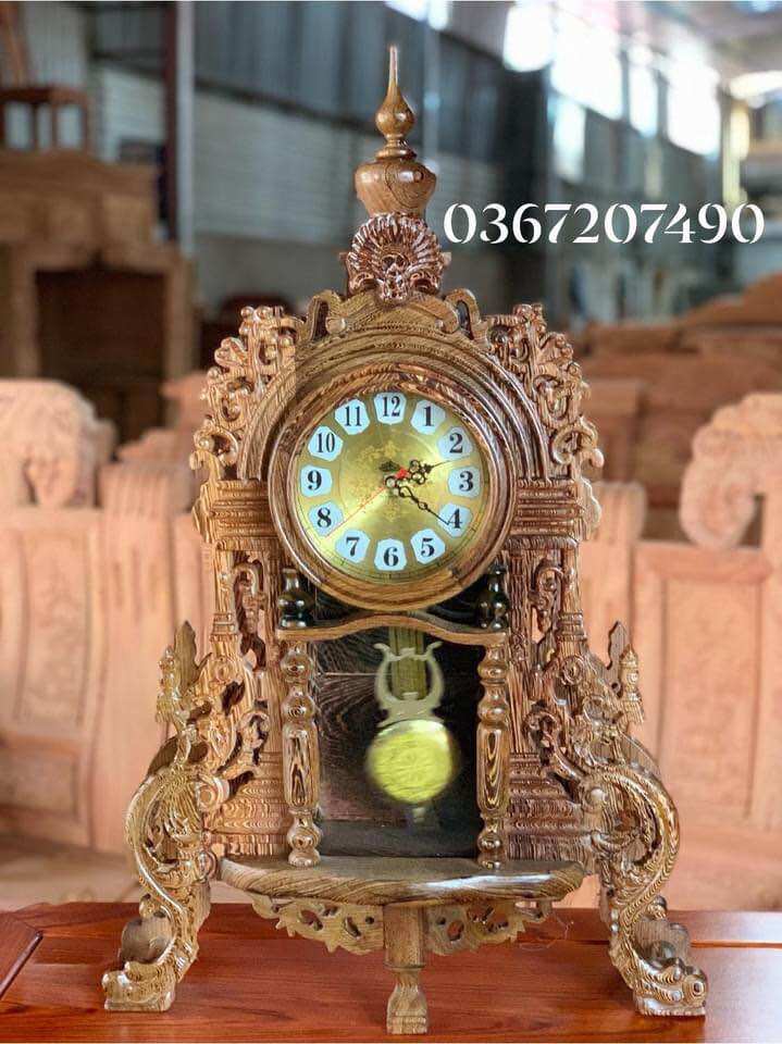 Đồng hồ gỗ để bàn