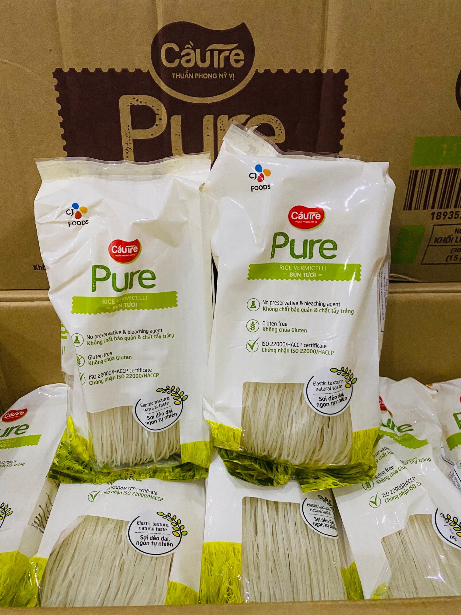 Thùng 15 gói bún tươi cj cầu tre 300g