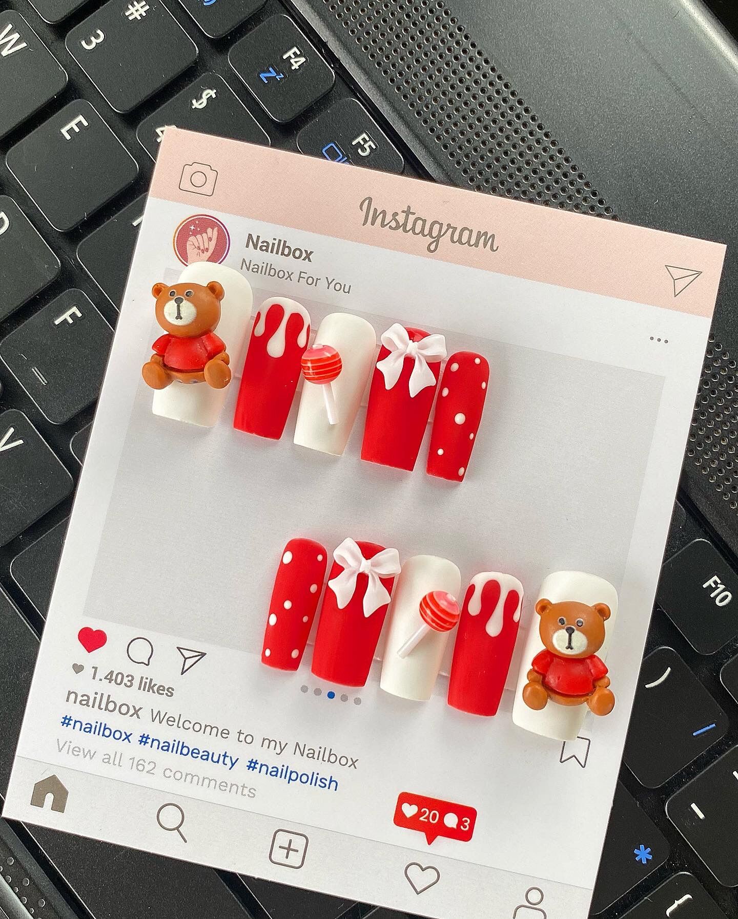 Nailbox thiết kế kèm keo và dũa