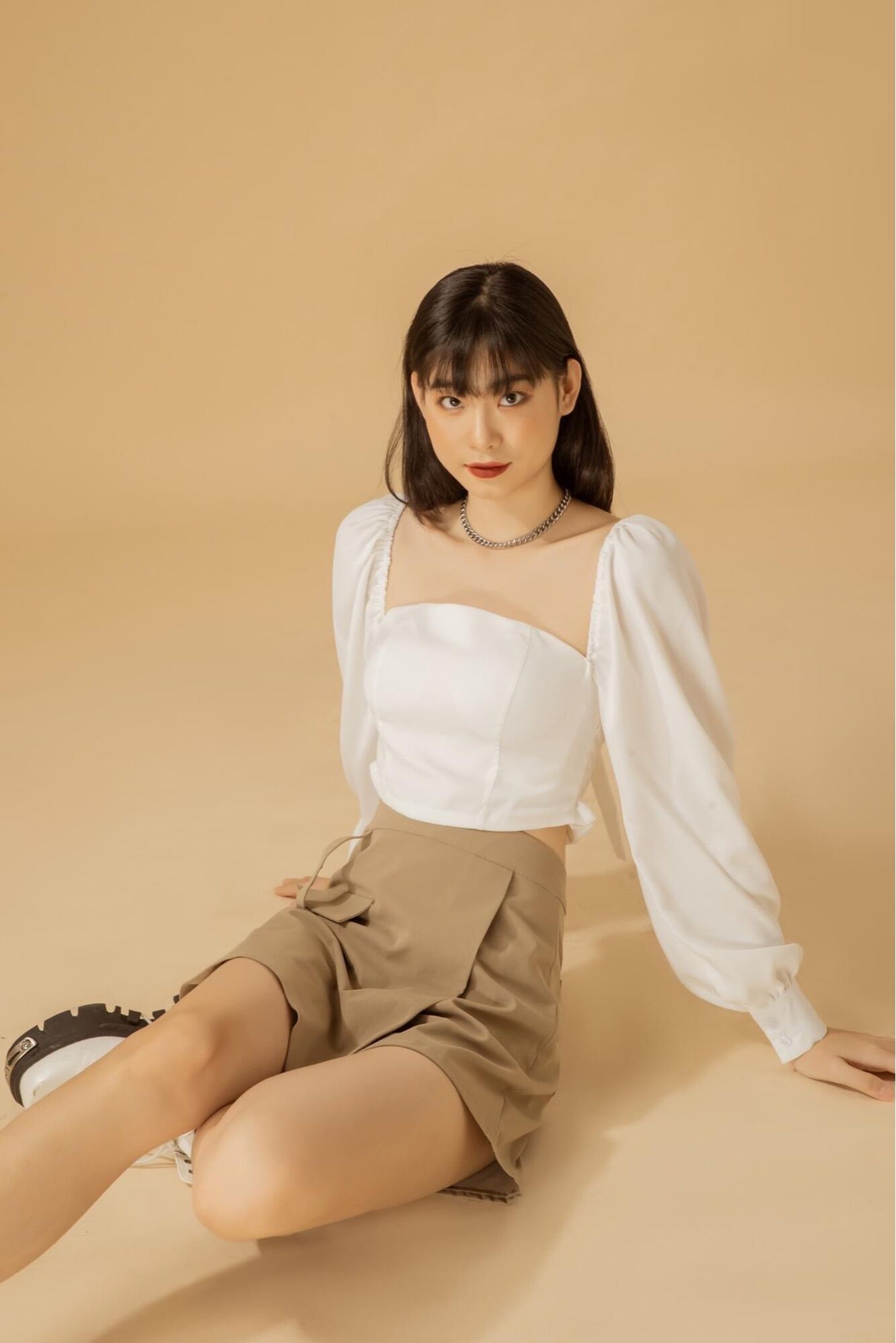CLÉLIE - VÁY LENA BEIGE SKIRT
