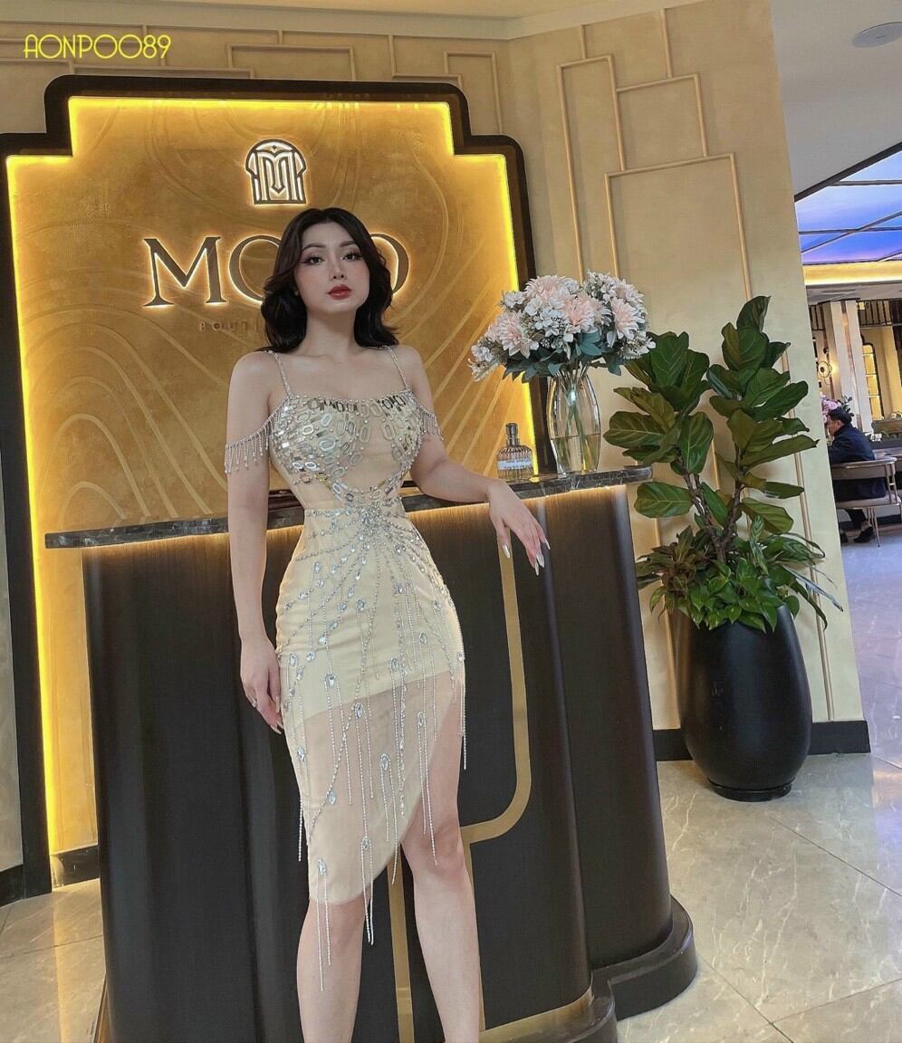 ĐẦM BODY ĐÍNH DÂY ĐÁ CAO CẤP