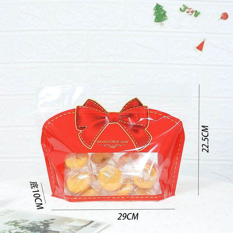 Túi Zip hình nơ đỏ size Trung, Đại set 10 túi