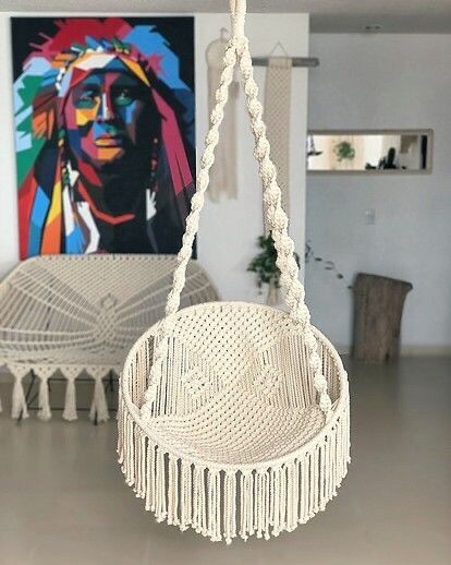 Xích đu thắt macrame decor homestay, trang trí phòng ngủ chất lượng cao