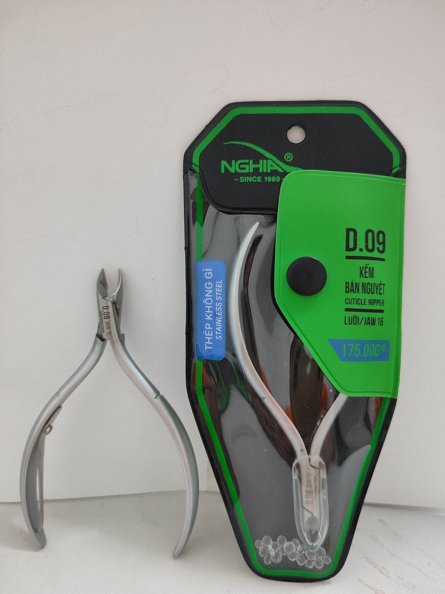 Kềm nghĩa cắt da inox d09 mũi 16, kìm nghĩa nhặt da inox d09 mũi 16, kìm nghĩa d09