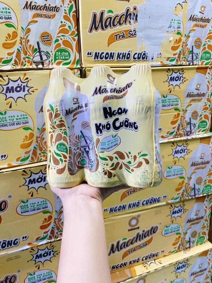 Trà sữa machiato không độ siêu ngon 💰: 1 thùng 𝟏30k / ( 24 chai - 268ml )