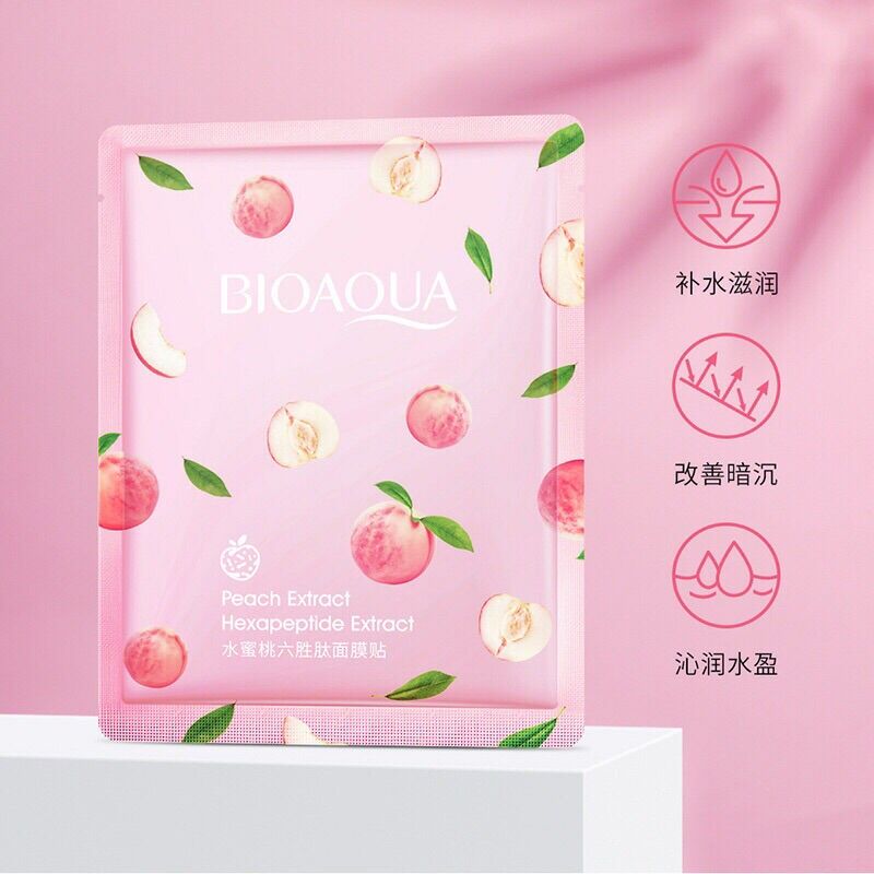 [HCM]Combo 4 miếng Mặt nạ giấy trái đào Peach Extract Hexacpeptid Extract