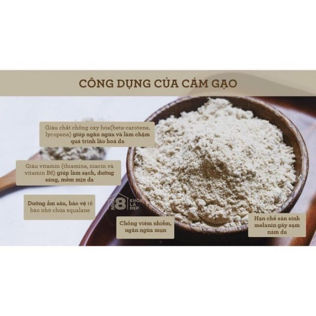 1kg Bột cám gạo sữa non dưỡng da trắng mịn