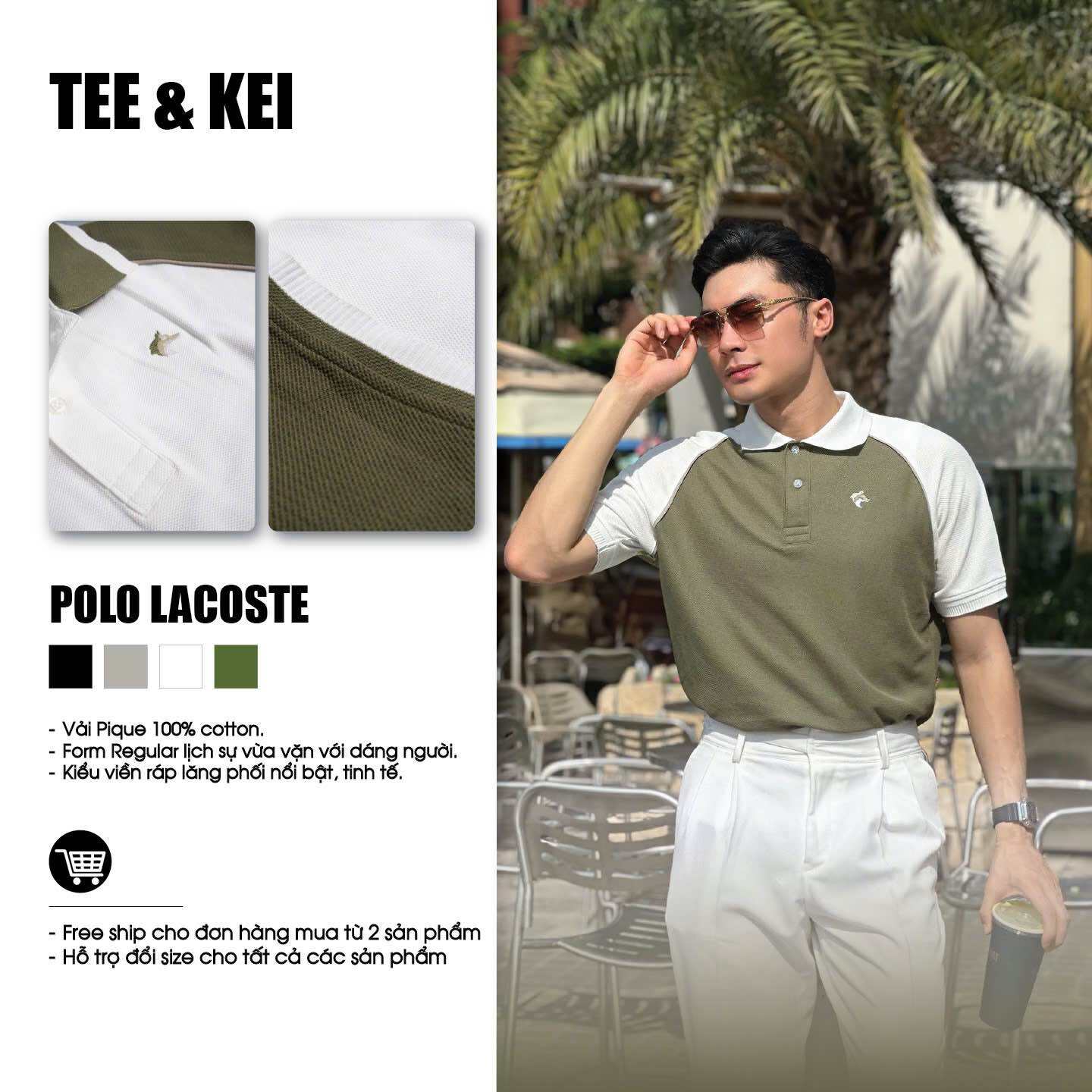 TEE & KEI - Áo Polo | Pique 100% Cotton