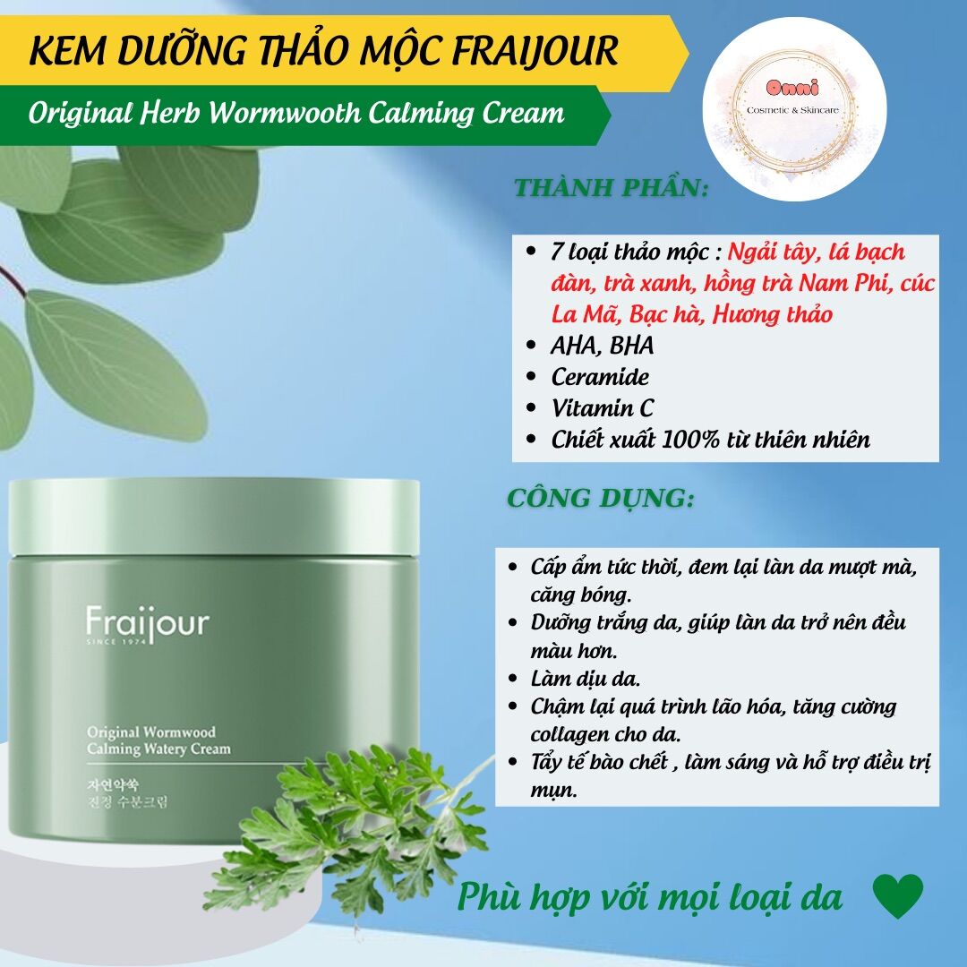 Kem dưỡng ẩm thảo mộc Fraijour mẫu mới 100ml