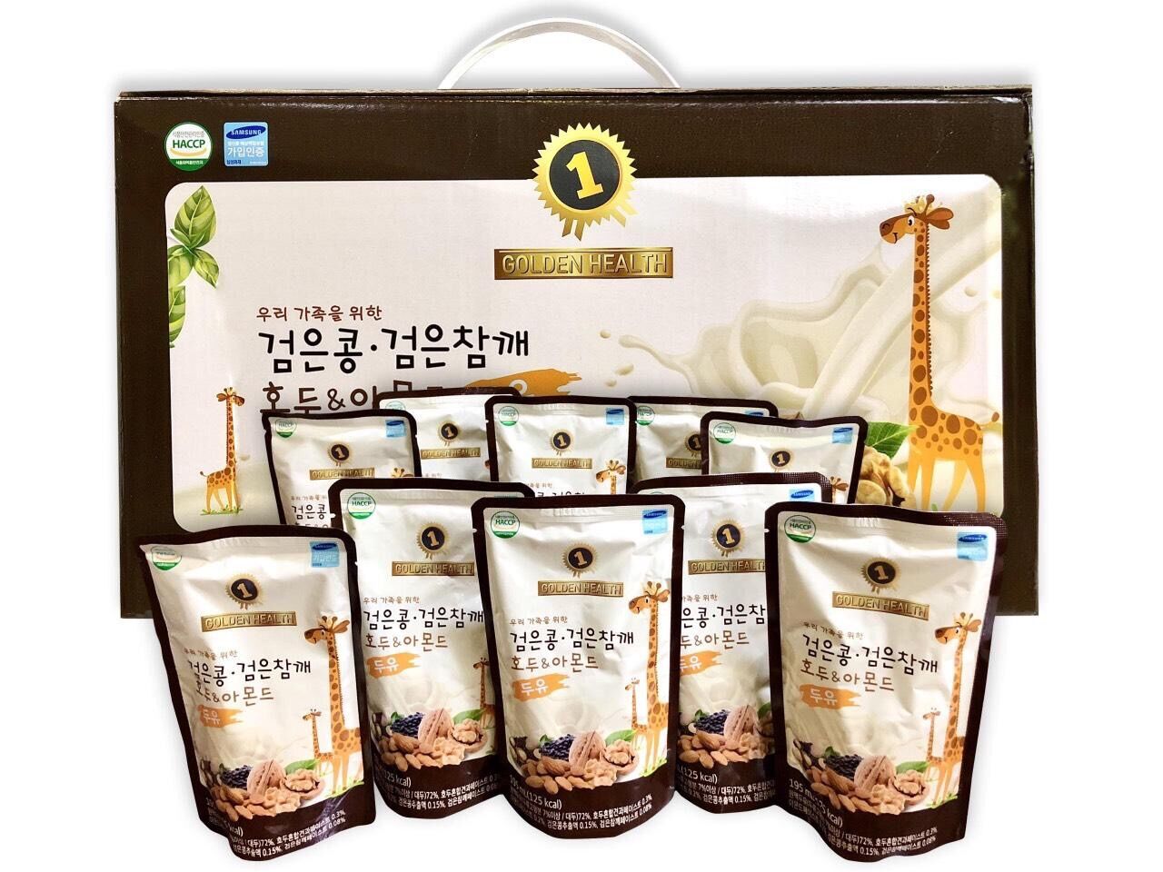 [HCM][ DATE THÁNG 10. 2023 ] Thùng Sữa Hạt Óc Chó Đậu Đen Hạnh Nhân Hàn Quốc 20 gói  x 195ml - Hỗ trợ tăng chiều cao