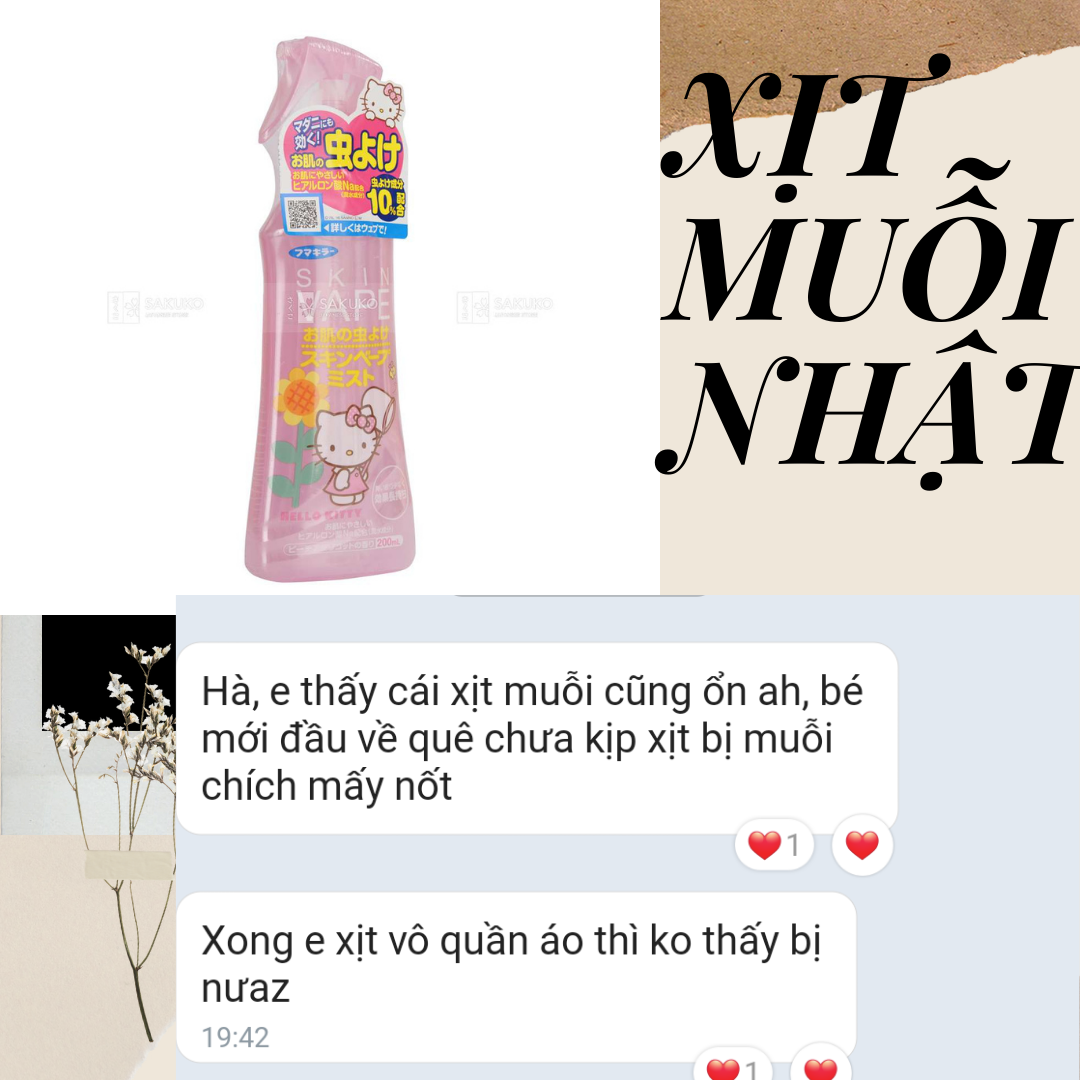 【hcm skin vape xịt chống muỗi cho trẻ made in japan hana comes