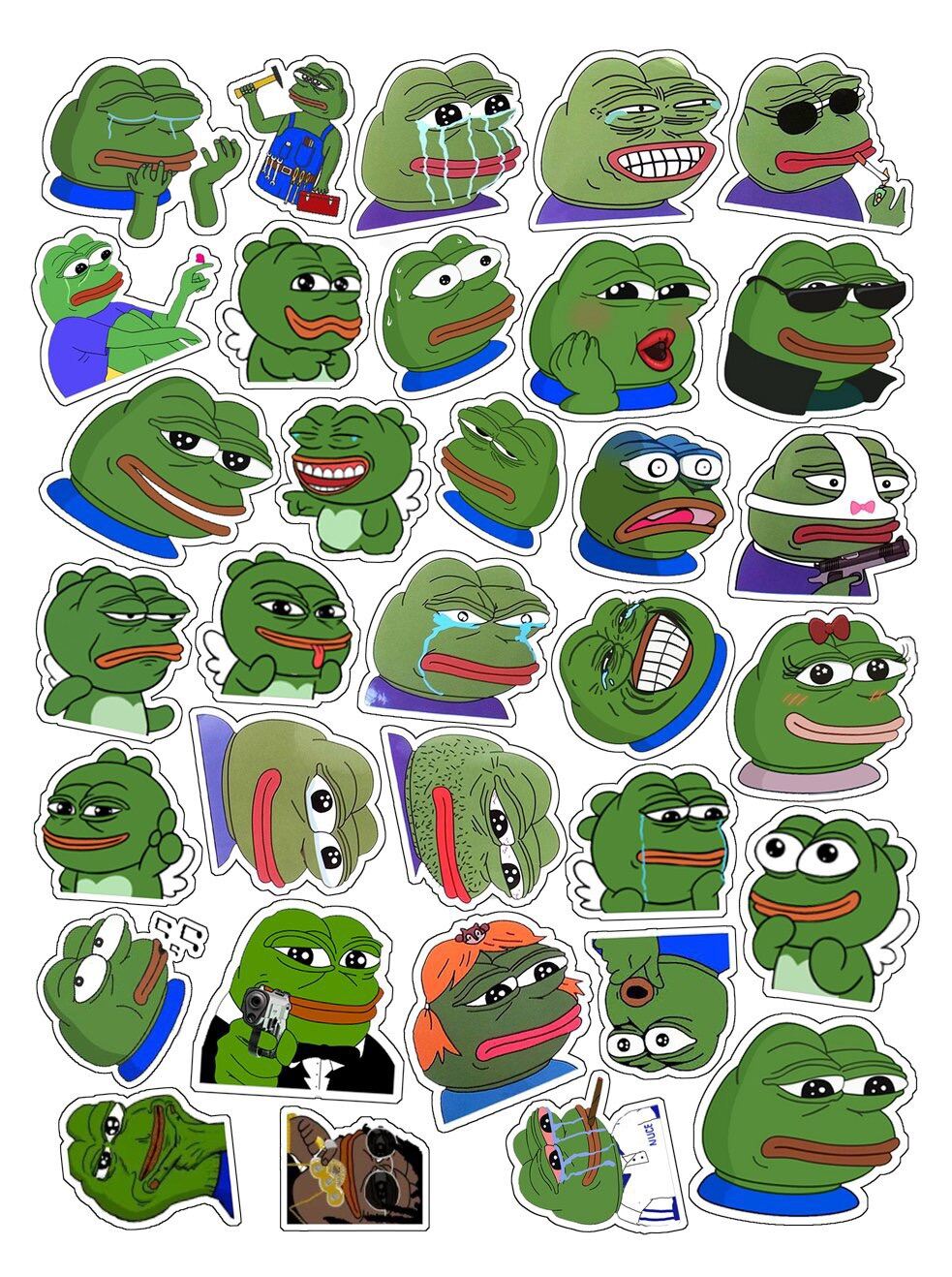 Combo 30->60 Sticker ếch xanh meme ép lụa khác nhau | Lazada.vn