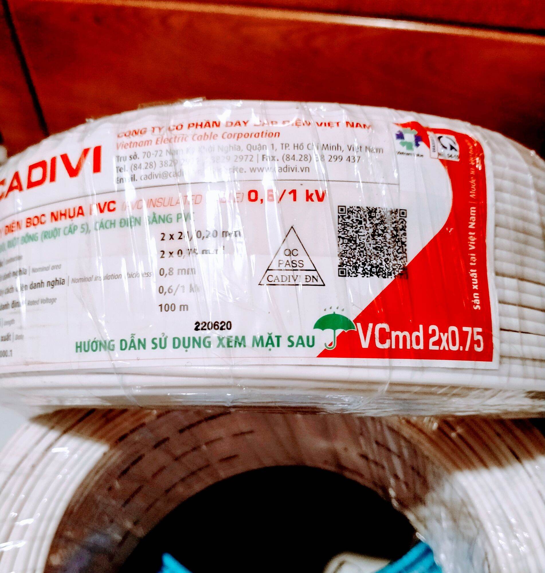 [2 mét] Dây điện đôi mềm Cadivi 2x0.75 ( 2x24)
