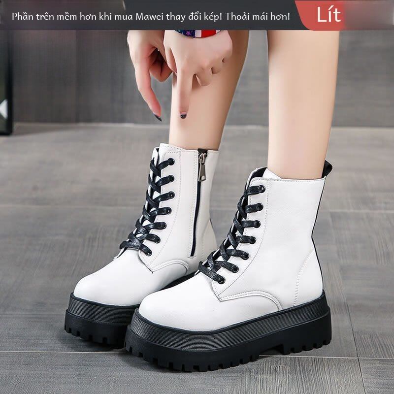 Zhao Liying Same Style Thick Bottom 8 Holes Dr. Martens Boots Women's Summer Thin British Style Spring and Autumn Boots Trendy Ins Ankle Boots