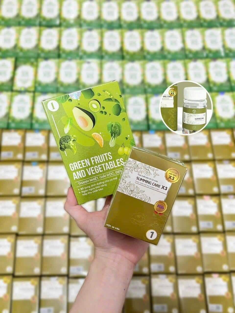 [Hoàn Tiền 8%]Giảm Cân Thảo Mộc Slimming Care X3  Tặng Kèm Viên Rau Xanh Chính Hãng