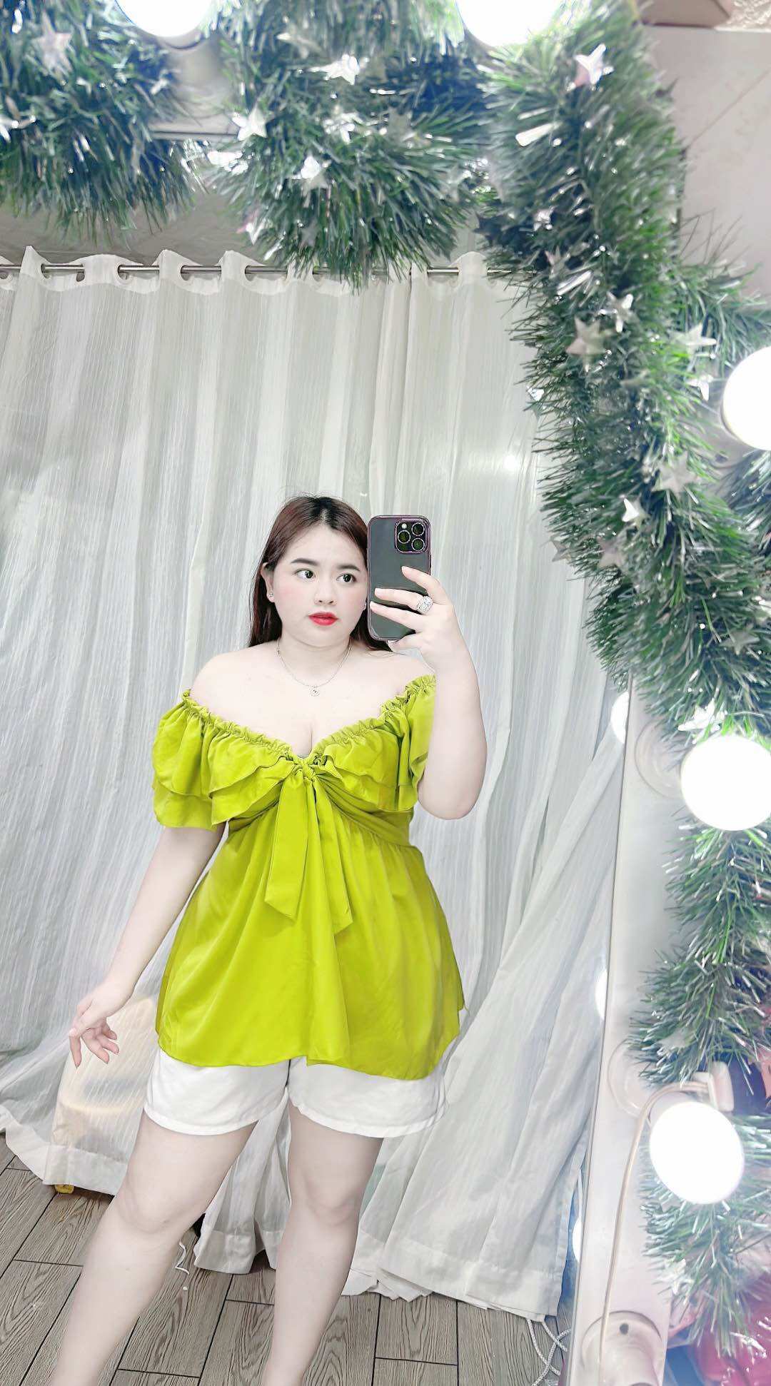 [Bigsize 60-90kg] Áo trễ vai thắt dây
