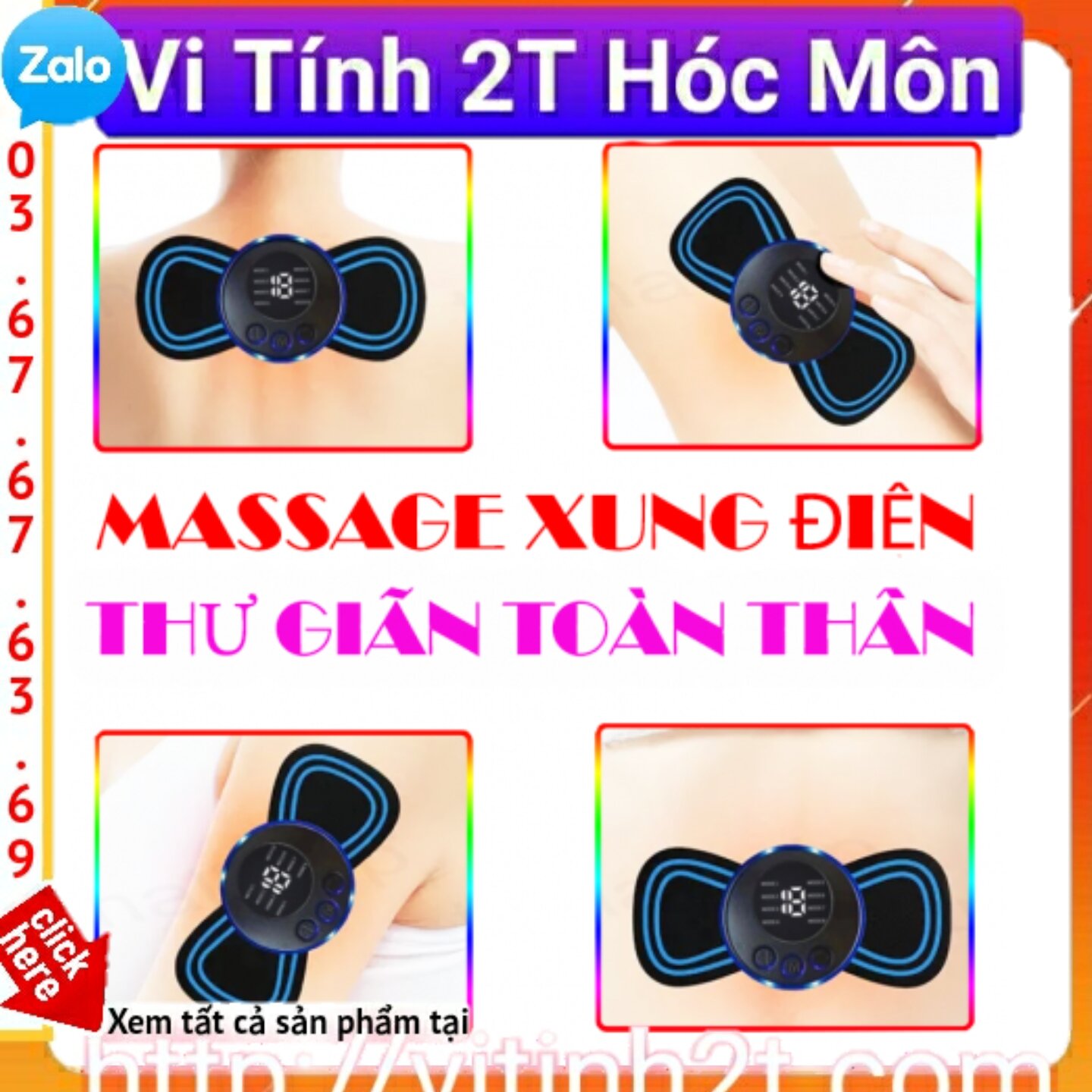 MÁY MASSAGE XUNG ĐIỆN THƯ GIÃN TOÀN THÂN - ( CÁNH BƯỚM ) mạnh