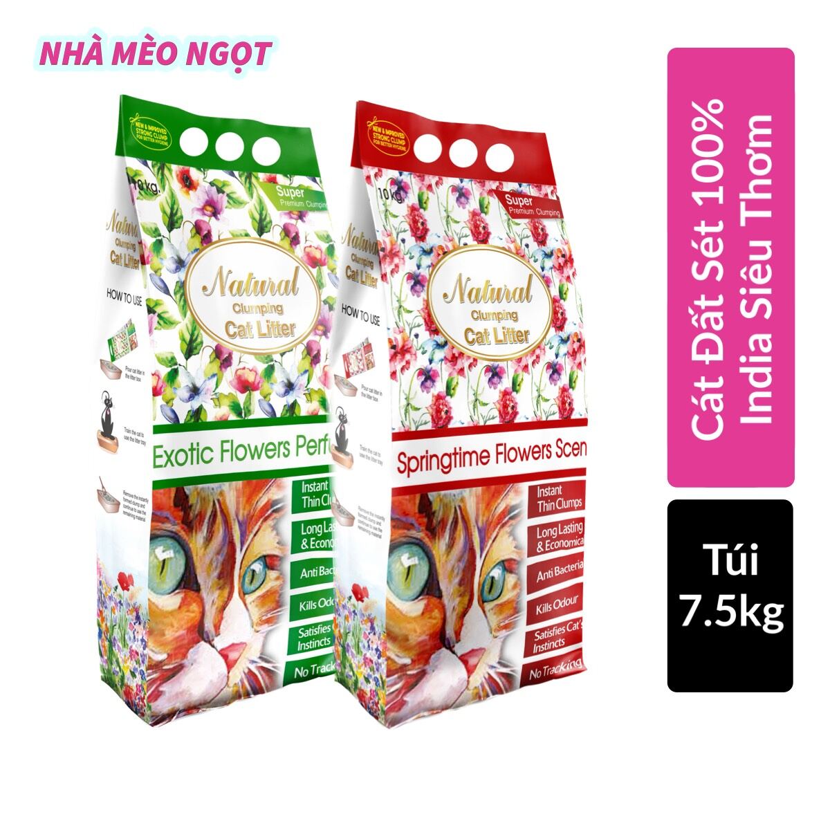 Cát Vệ Sinh Cho Mèo Buddy Ấn Độ Thơm Lâu, Không Bụi Gói 7.5kg