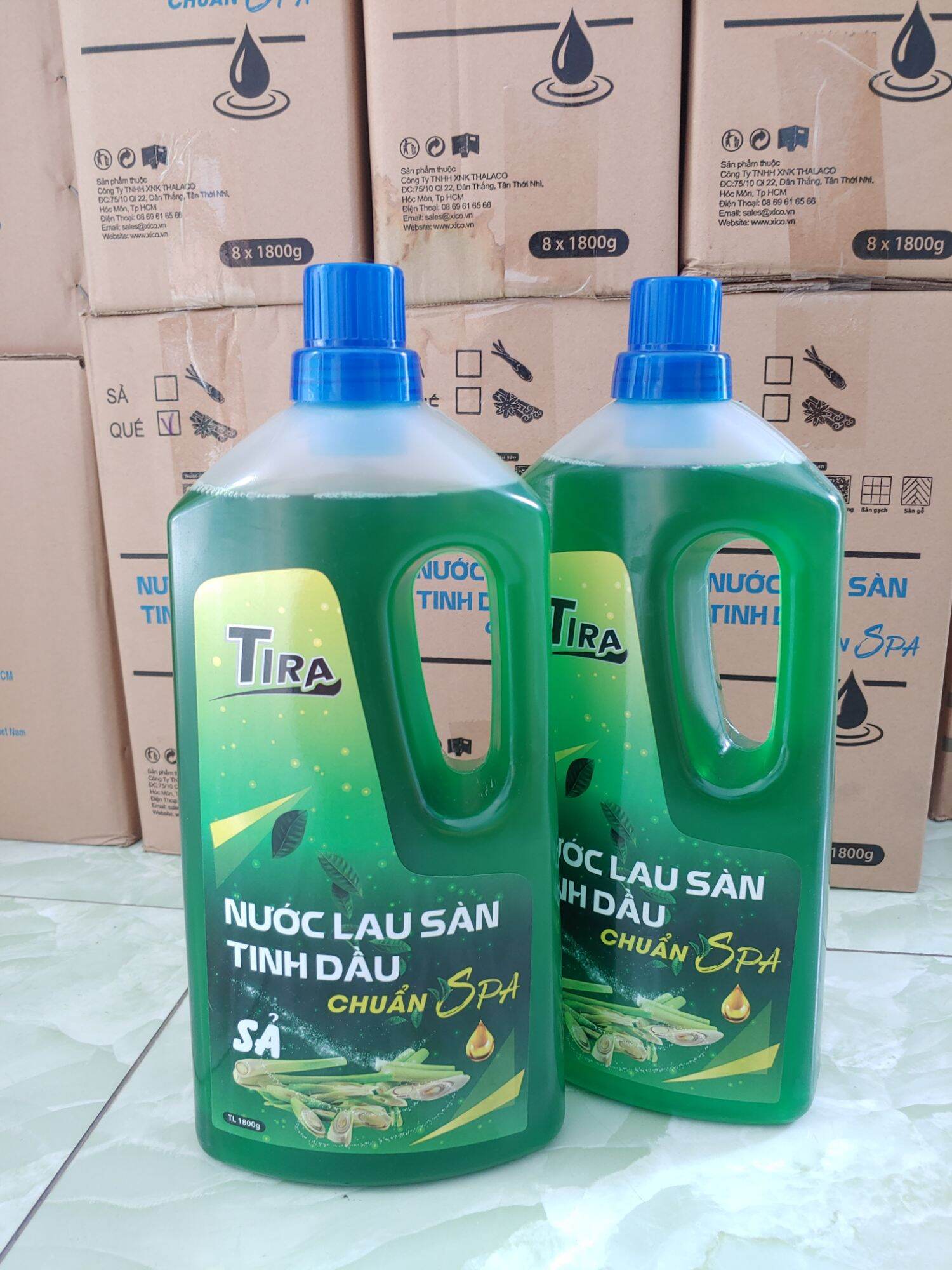 Nước lau sàn tira 1.8l tinh dầu - hương chanh sả