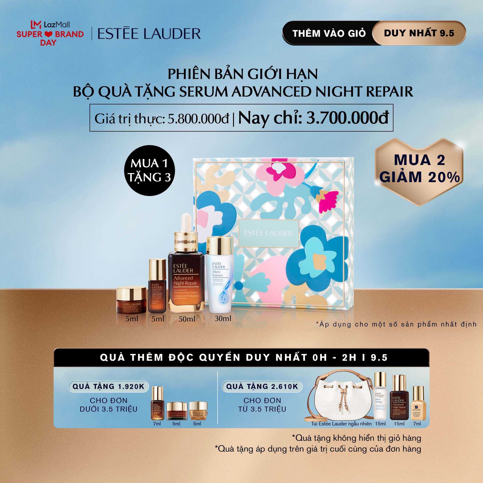 Estee Lauder - Set 4 sản phẩm chăm sóc da bao gồm Advanced Night Repair Synchronized Multi-Recovery Complex 50ml