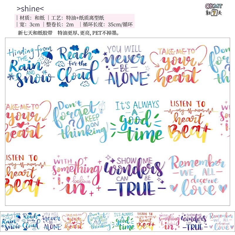 Chiết washi tape_Câu nói tiếng anh_1 chu kì