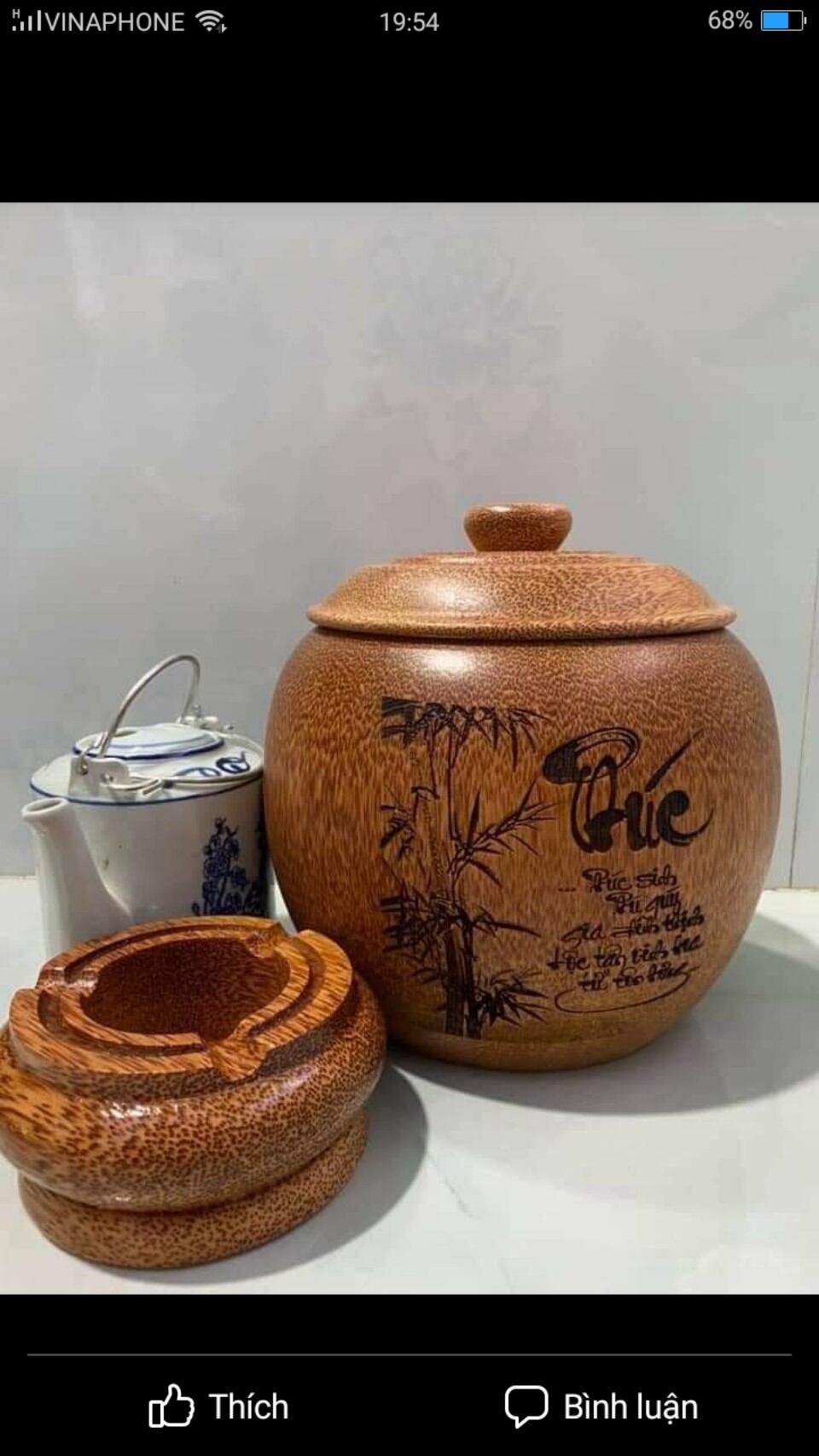 Bình ủ giữ ấm bình trà làm từ gỗ dừa
